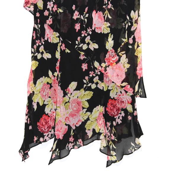 Vintage Chiffon Floral Midi Dress Layered Dress Size 16W - Picture 9 of 11
